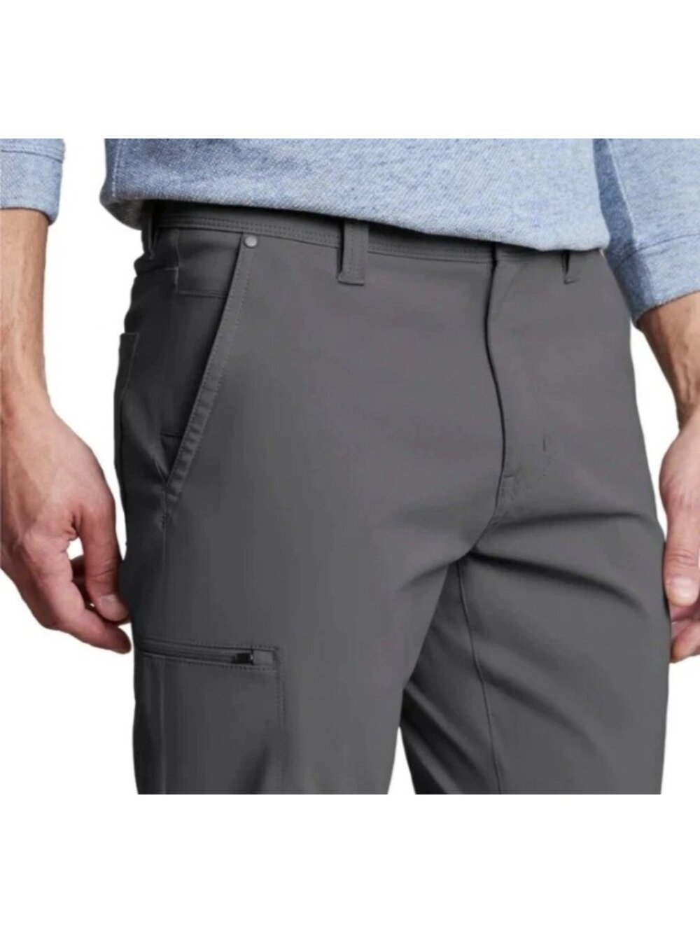 Copper & Oak Men's Size 34x30 Gray Polyester Tech Pants Cargo N1355 - Picture 3 of 10